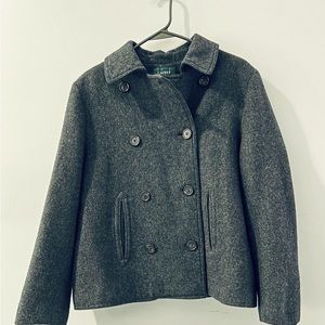 Women’s Lauren Ralph Lauren Peacoat  100% wool Black Heather